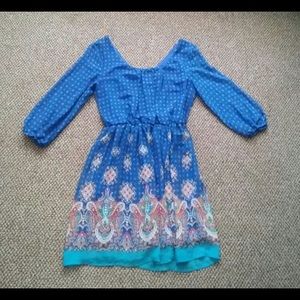 AS U WISH Blue & Orange Dress